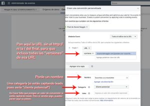 crear conversión personalizada paso a paso