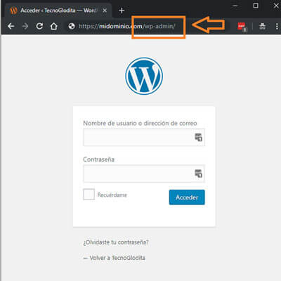 Acceso a la adminstración