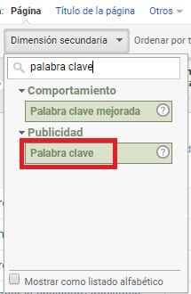 Palabra Clave Google Analytics