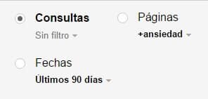 Filtro para Ansiedad en Search Console
