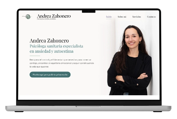 Diseño web para Andrea Zahonero